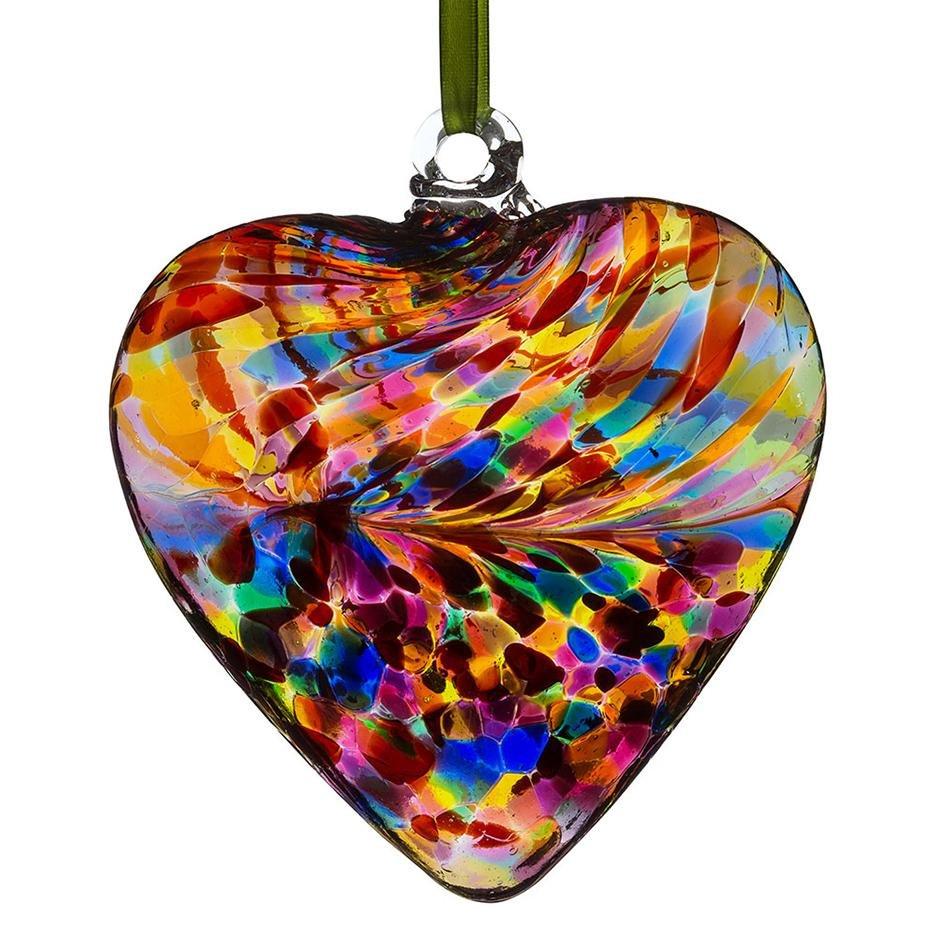 sienna glass 12cm Friendship Heart - Multicoloured