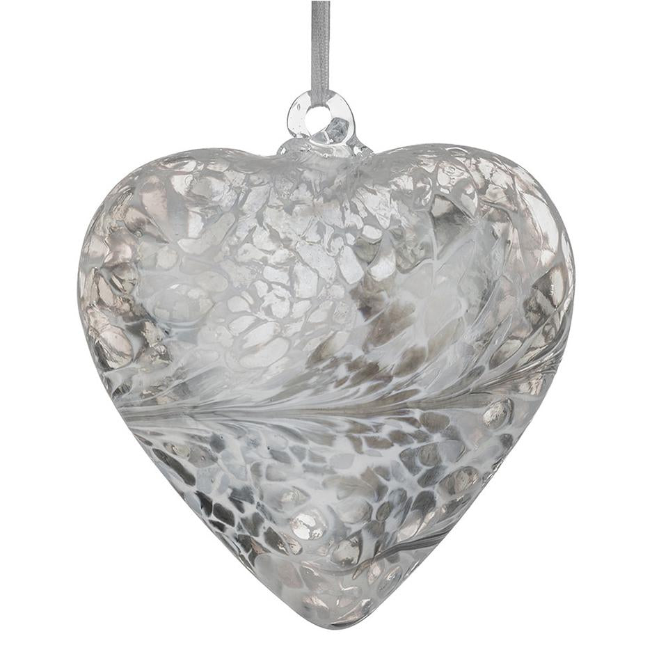 sienna glass 12cm Friendship Heart - Pastel Silver