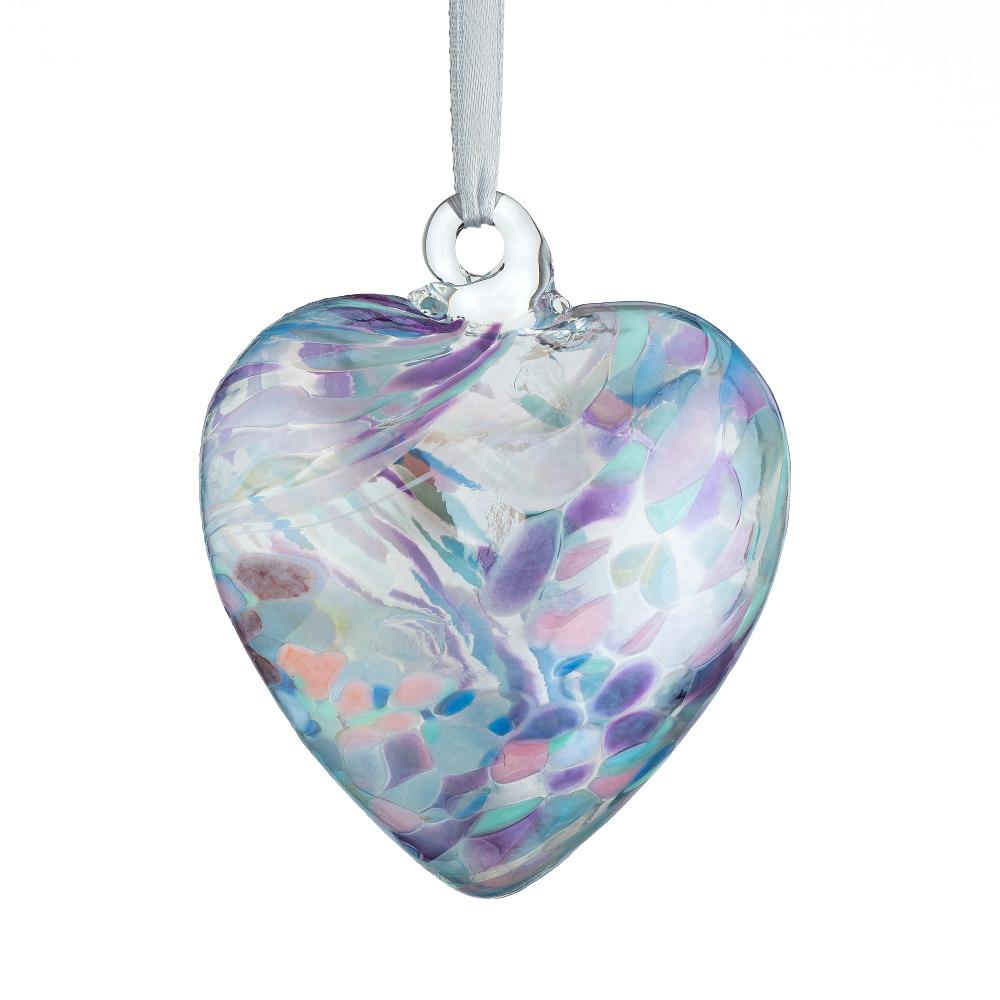 sienna glass 12cm Friendship Heart - Pearl