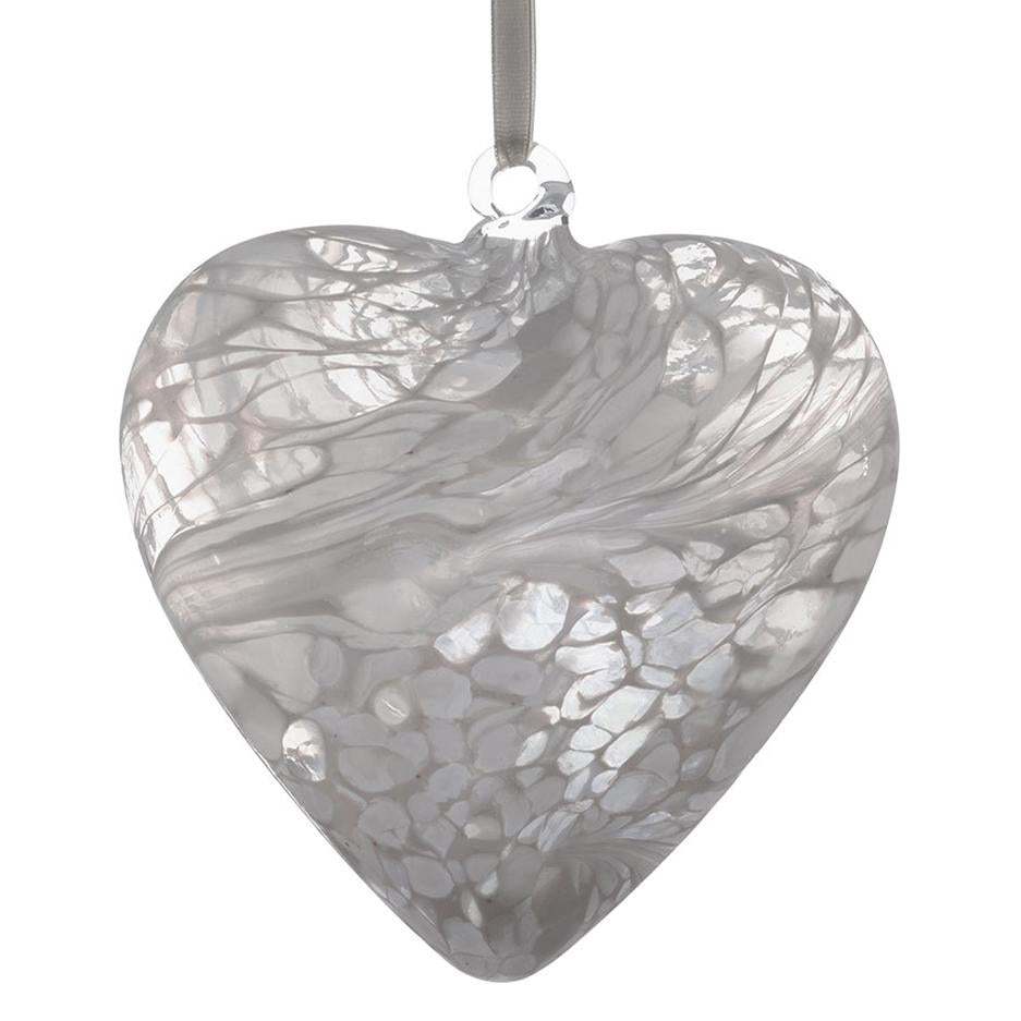sienna glass 12cm Friendship Heart - White