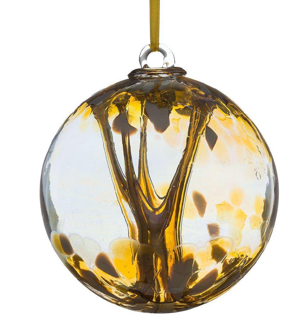 sienna glass 15cm Spirit Ball - Pastel Gold