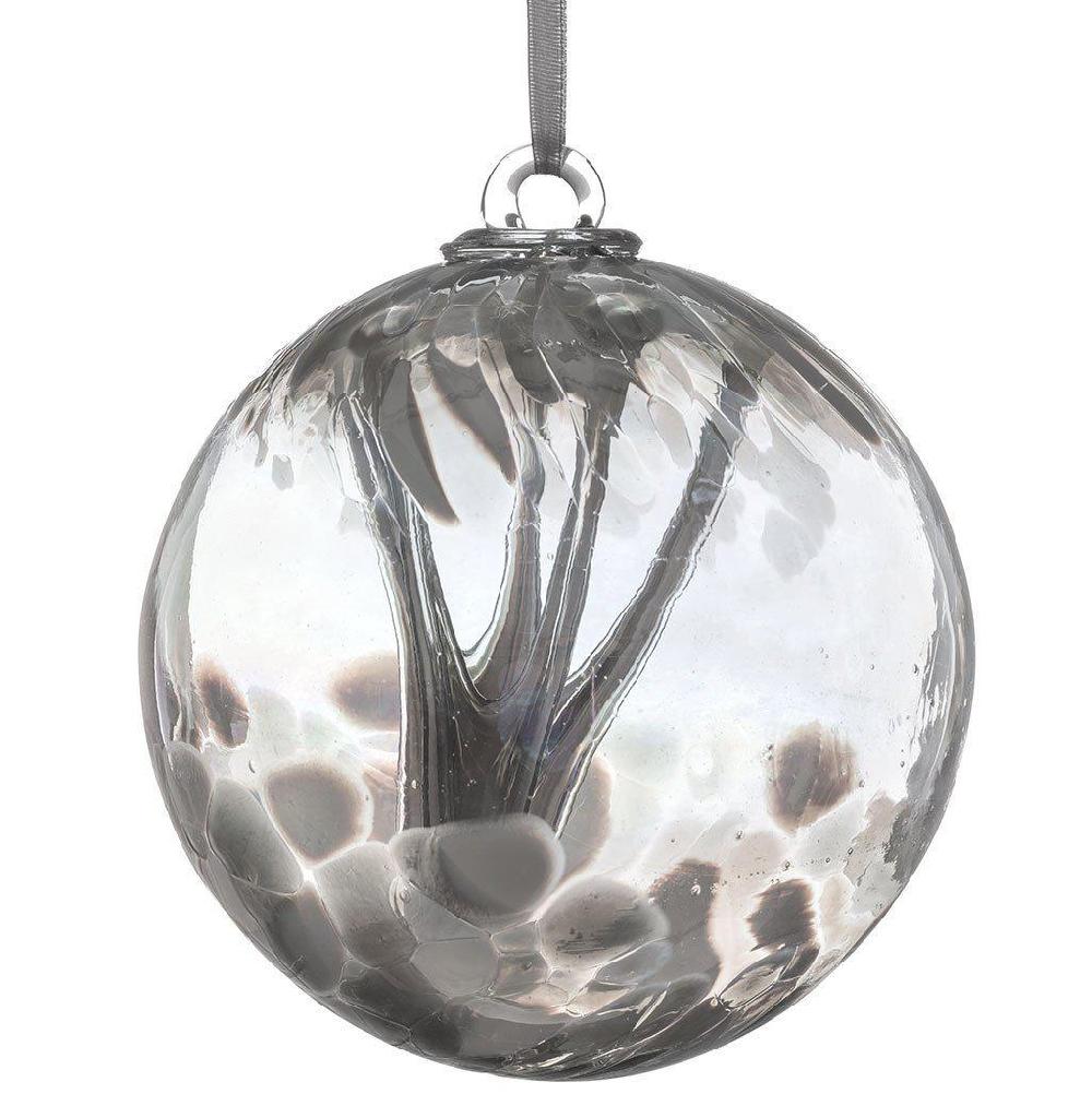sienna glass 15cm Spirit Ball - Pastel Silver