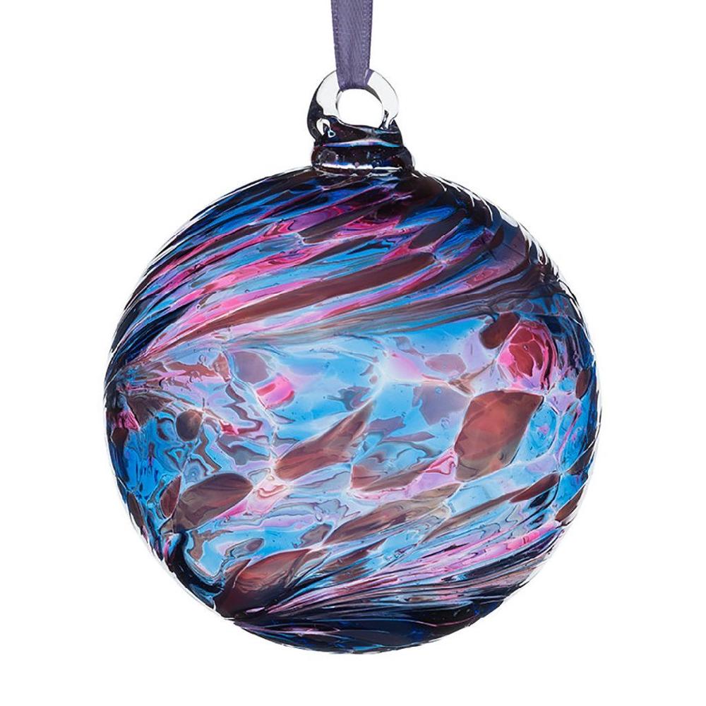 sienna glass 8cm Friendship Ball - Blue & Pink