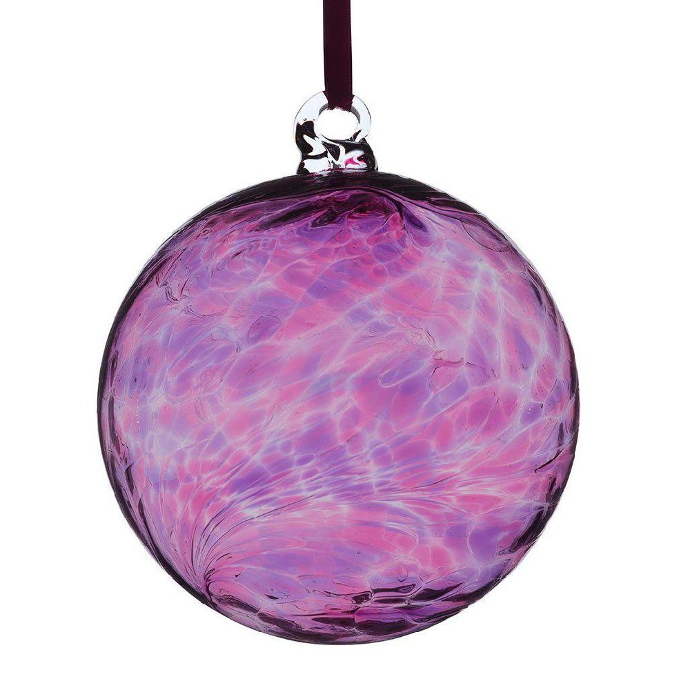 sienna glass 8cm Friendship Ball - Pink & Purple