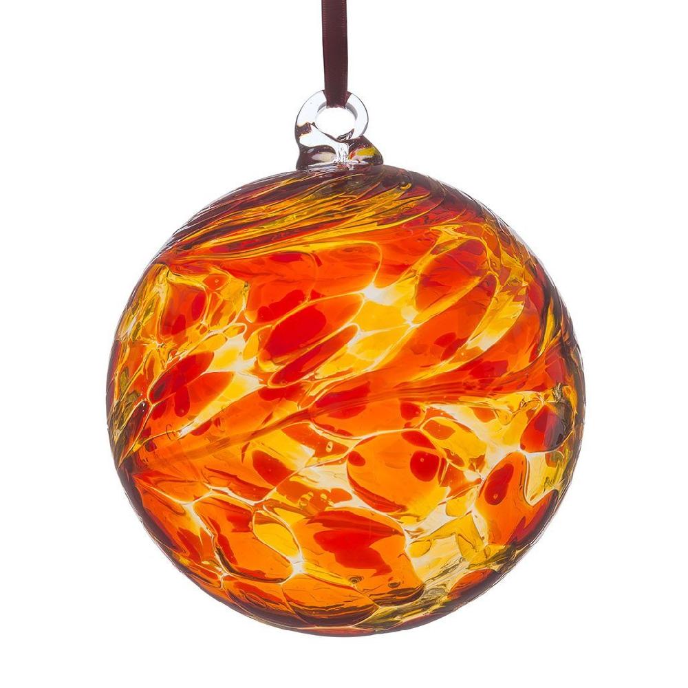 sienna glass 8cm Friendship Ball - Red & Yellow