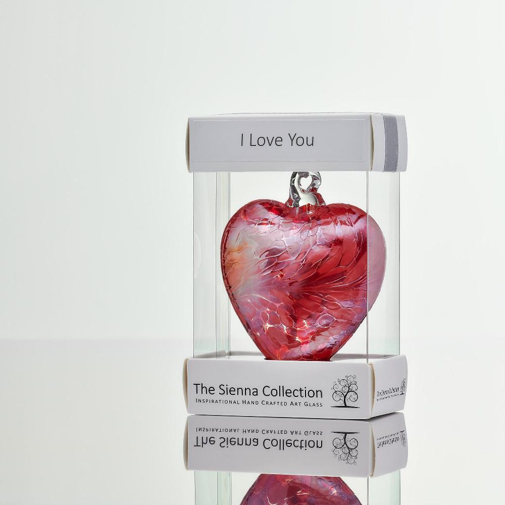sienna glass 8cm Friendship Heart - I Love You - Red