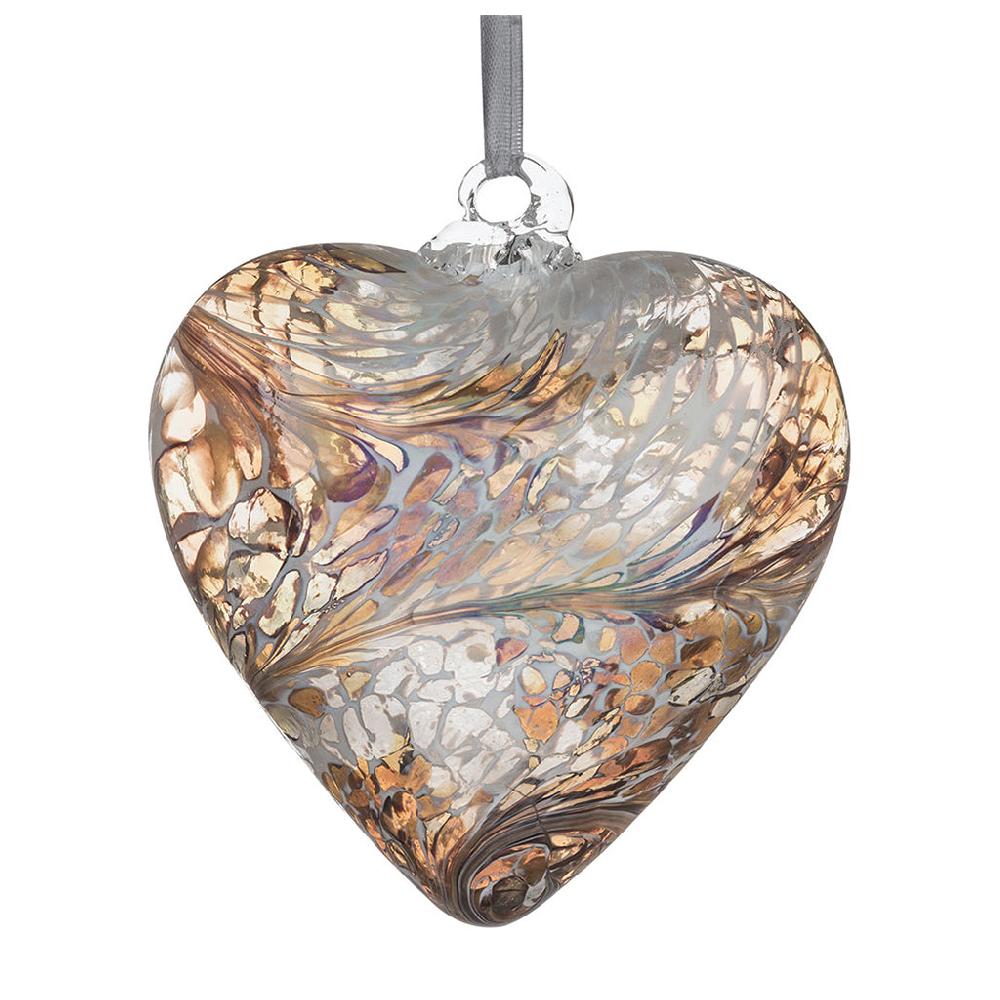 sienna glass 8cm Friendship Hearts - Unlabelled