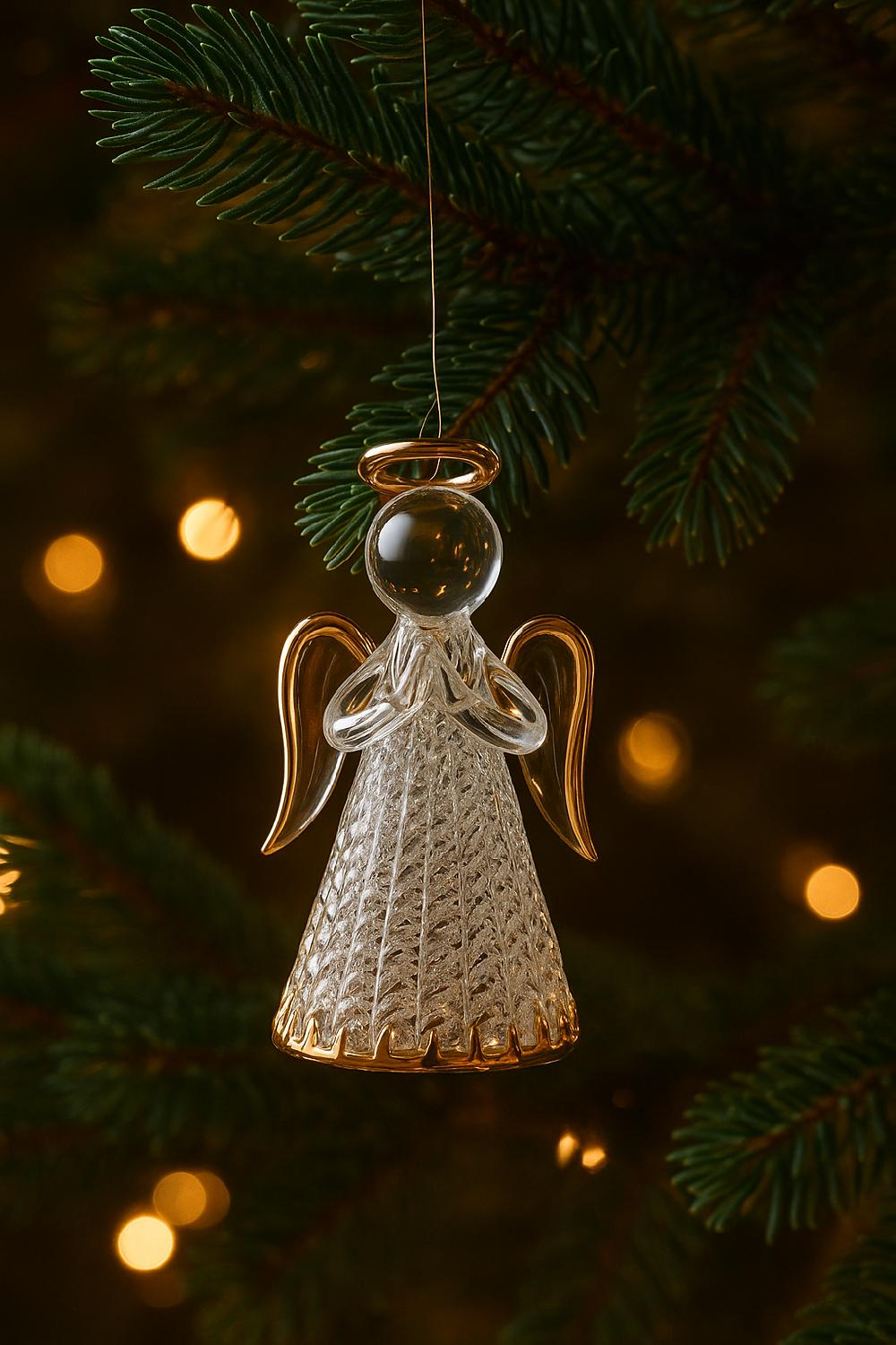 sienna glass Keepsake Angel - Gold