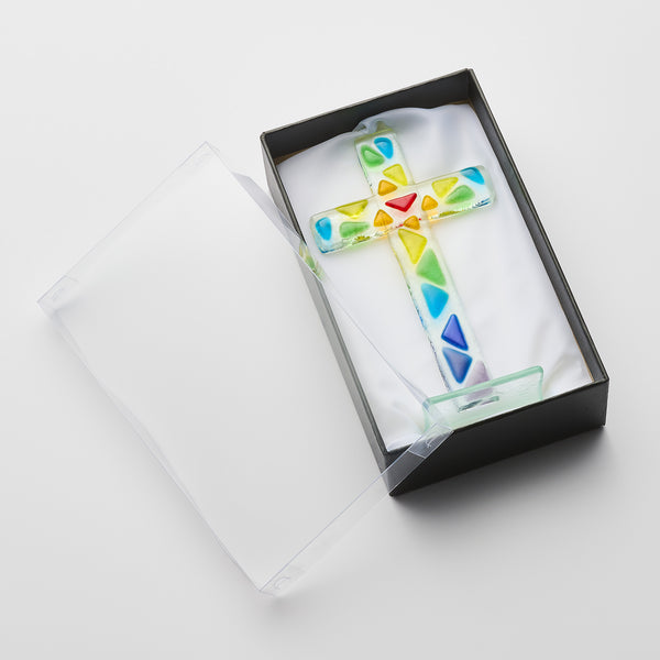 Sienna Glass Standing Cross - Multicoloured Two