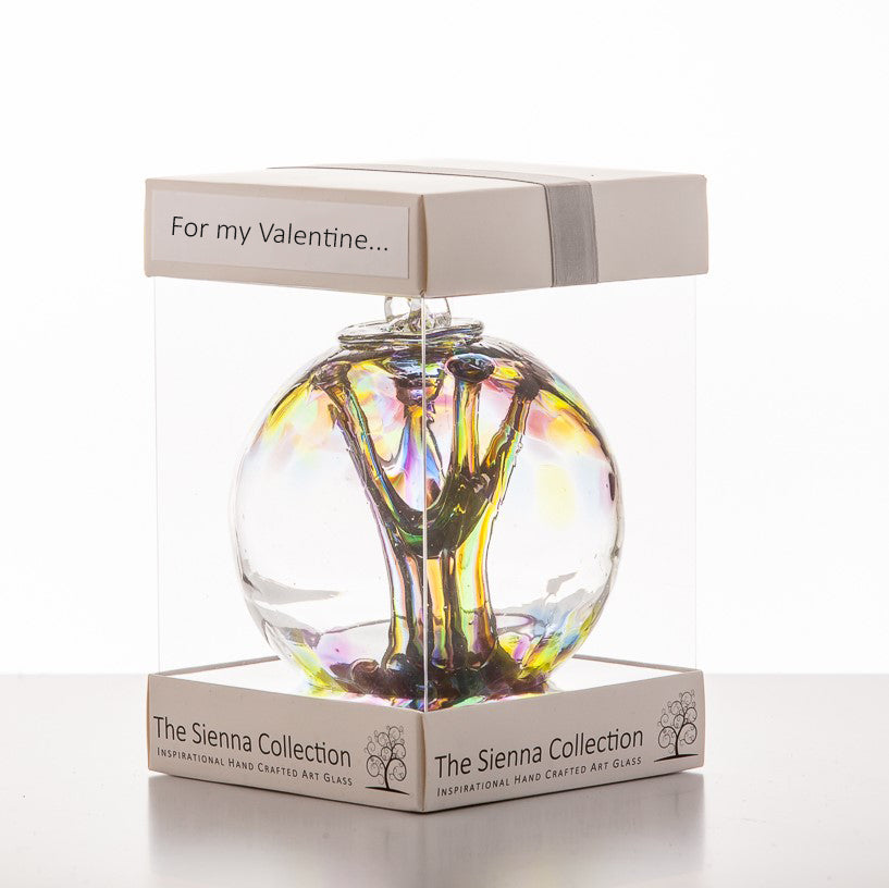 sienna glass Valentine's Day Gift 10cm Spirit Ball - Purple Green & Blue
