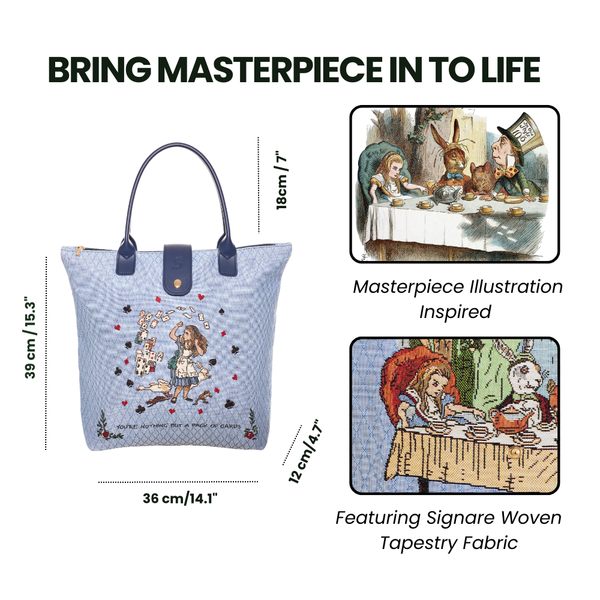 Signare Alice In Wonderland Nothing But Cards - Folding Bag