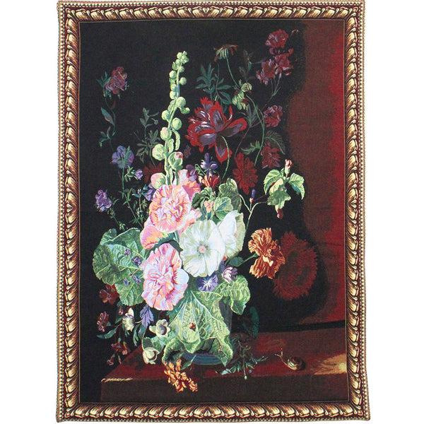 Signare J Huysum Hollyhocks In A Vase - Wall Hanging 100cm X 138cm (70 Rod)