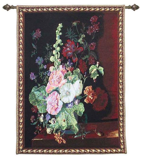 signare J Huysum Hollyhocks in a Vase - Wall Hanging 100cm x 138cm (70 rod)