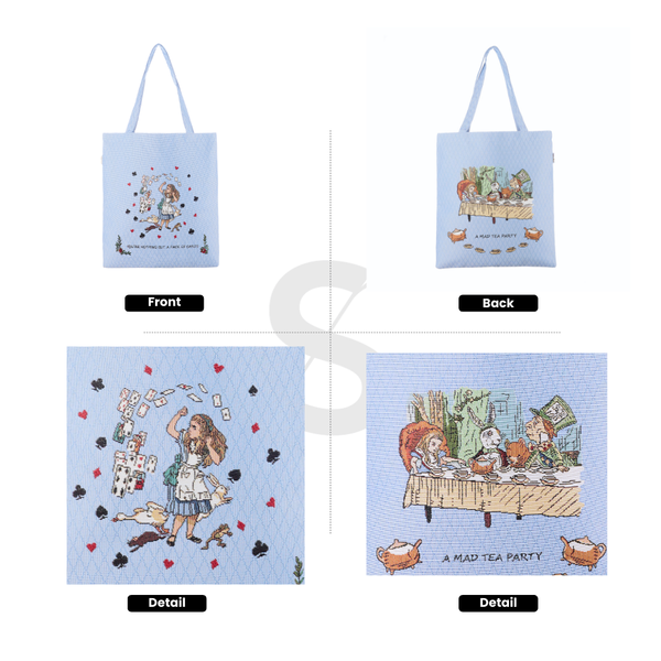 Signare Alice In Wonderland Tea Party - Flat Bag