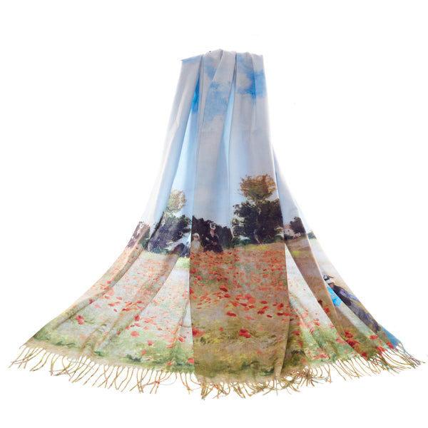 signare Claude Monet Poppy Field - Art Pashmina