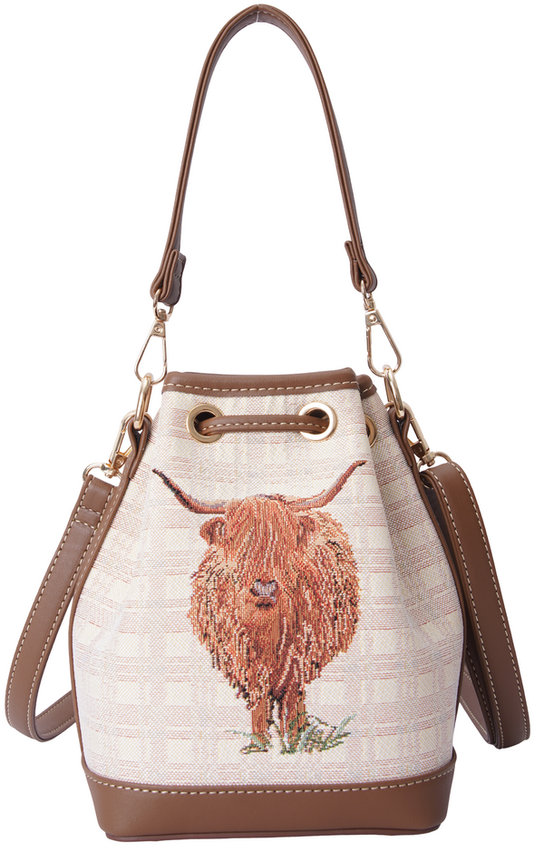Signare Highland Cow - Bucket Bag