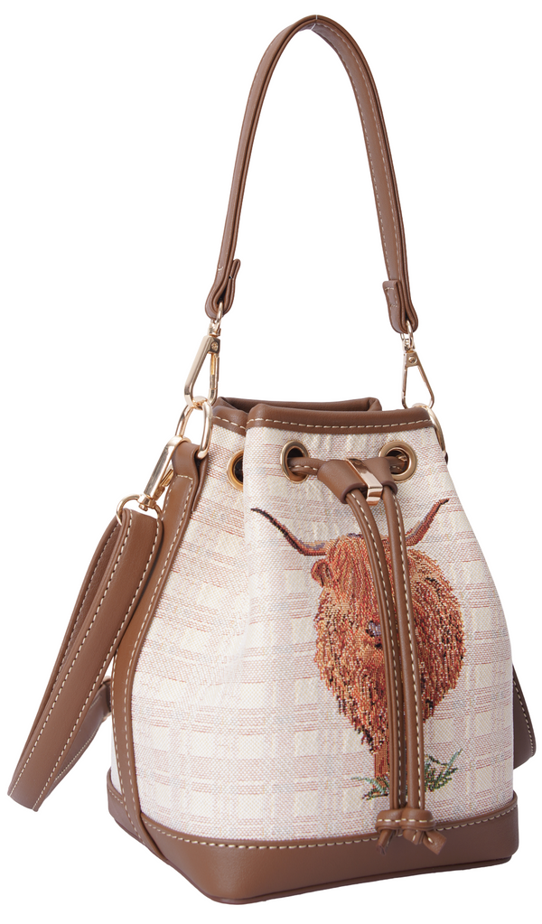 Signare Highland Cow - Bucket Bag