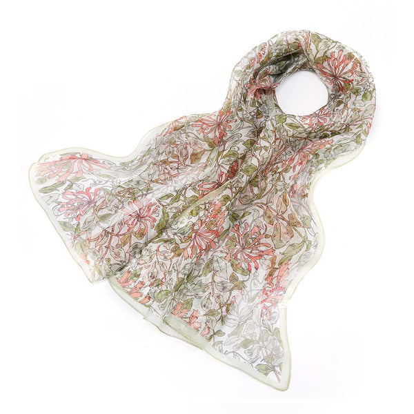 signare May Morris Honeysuckle - 100% Pure Silk Scarf