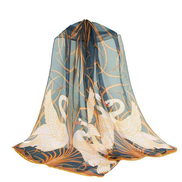 Signare Swan - 100% Pure Silk Scarf