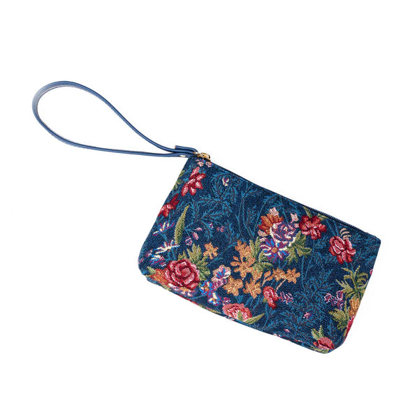 Signare V&A Licensed Flower Meadow Blue - Wristlet