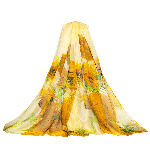 Signare Van Gogh Sunflowers - 100% Pure Silk Scarf