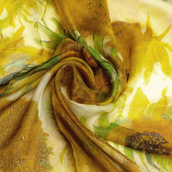 Signare Van Gogh Sunflowers - 100% Pure Silk Scarf
