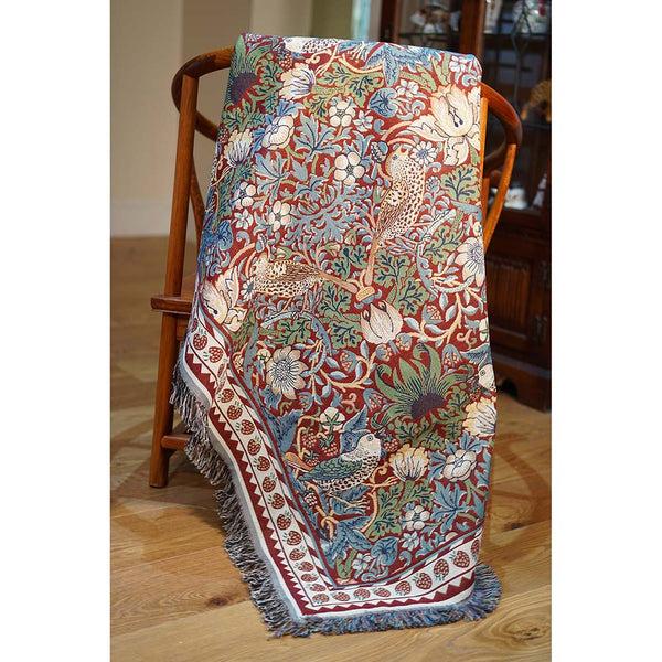 signare William Morris Strawberry Thief Red - Throw