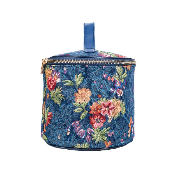 Signare V&A Licensed Flower Meadow Blue - Toiletry Bag