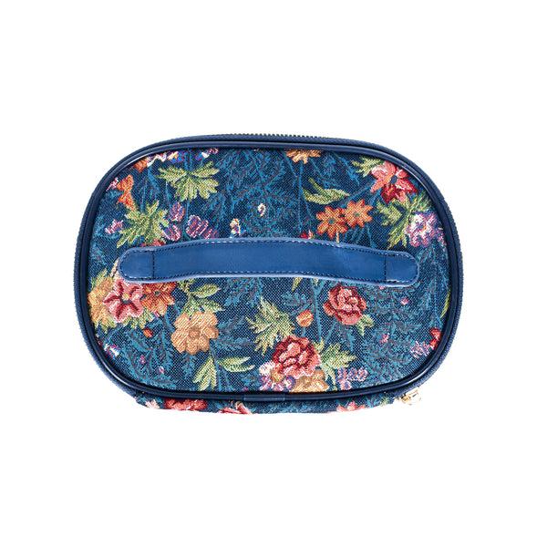 Signare V&A Licensed Flower Meadow Blue - Toiletry Bag