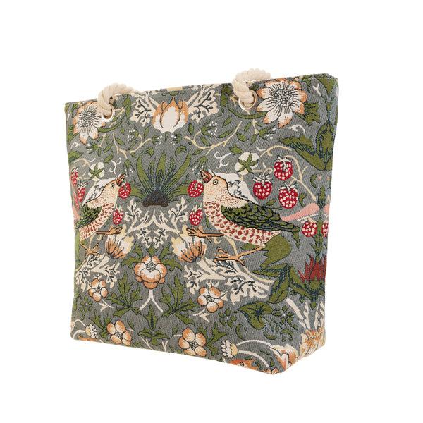 Signare V&A Licensed Strawberry Thief Grey - Beach Bag