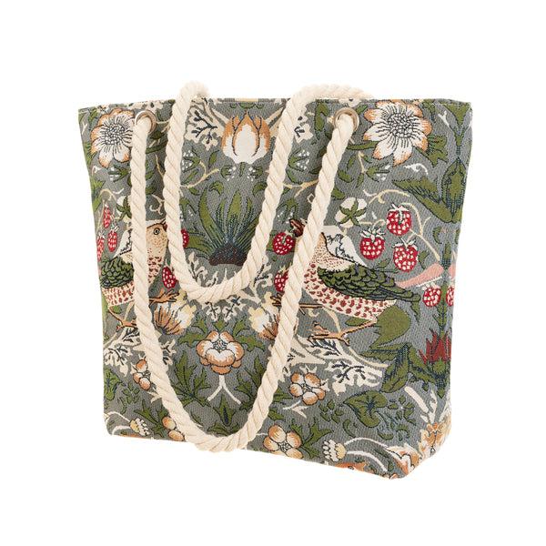 Signare V&A Licensed Strawberry Thief Grey - Beach Bag