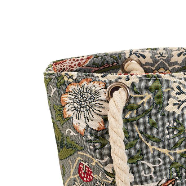 Signare V&A Licensed Strawberry Thief Grey - Beach Bag