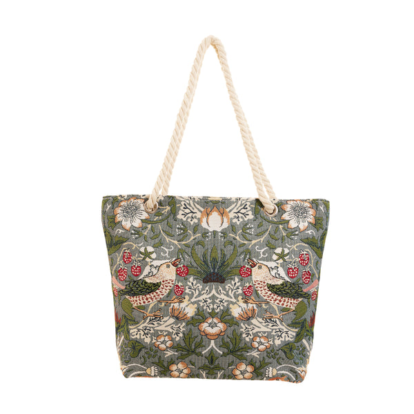 signare V&A Licensed Strawberry Thief Grey - Beach Bag