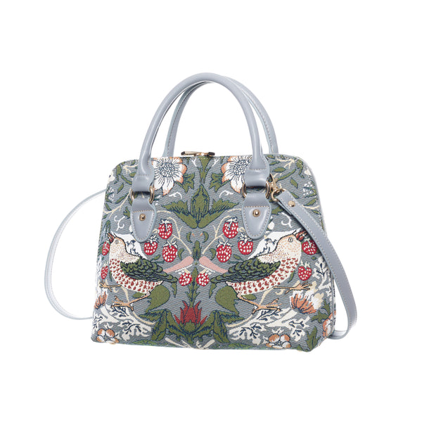 Signare V&A Licensed Strawberry Thief Grey - Convertible Bag