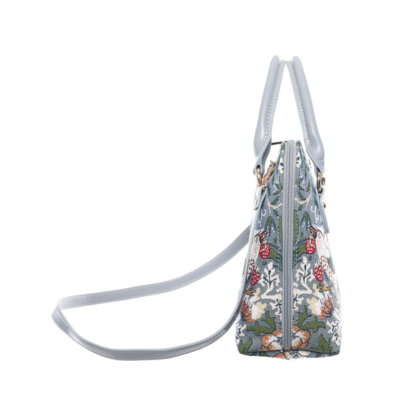 Signare V&A Licensed Strawberry Thief Grey - Convertible Bag