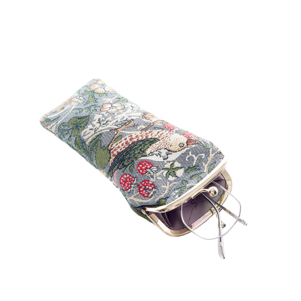 Signare V&A Licensed Strawberry Thief Grey - Glasses Pouch