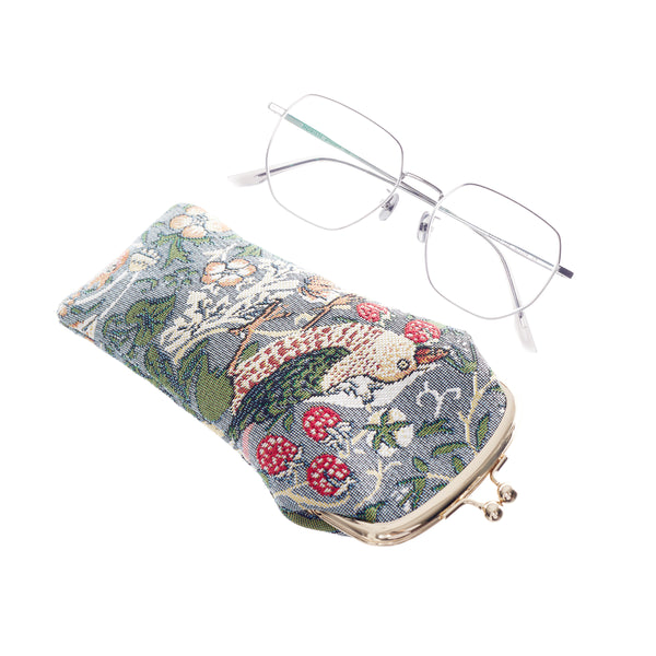 Signare V&A Licensed Strawberry Thief Grey - Glasses Pouch