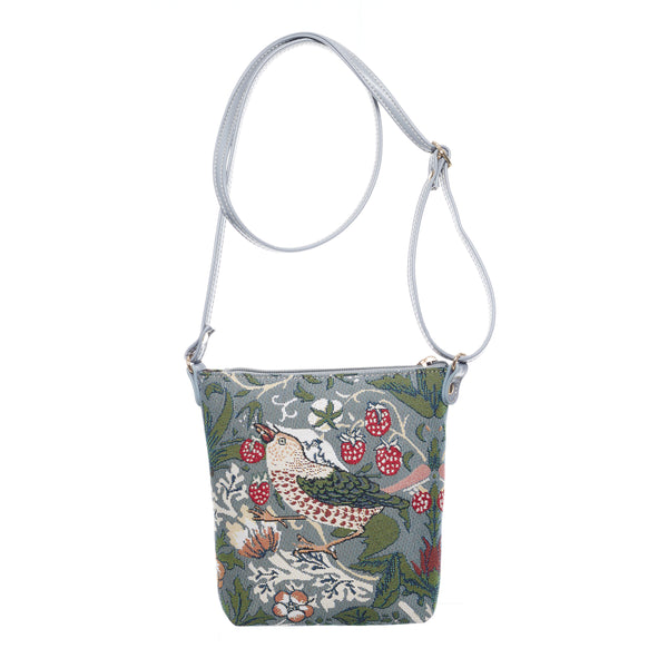 Signare V&A Licensed Strawberry Thief Grey - Sling Bag