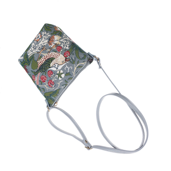Signare V&A Licensed Strawberry Thief Grey - Sling Bag