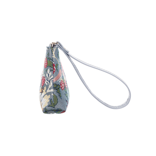 Signare V&A Licensed Strawberry Thief Grey - Wristlet