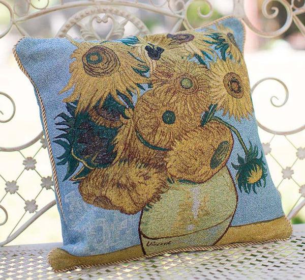 Signare Van Gogh Sun Flower - Cushion Cover Art 45cm*45cm