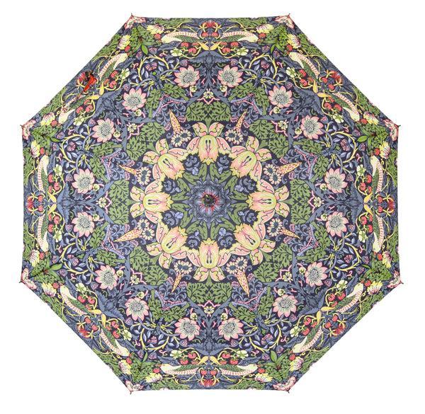 Signare William Morris Strawberry Thief Blue - Art Folding Umbrella