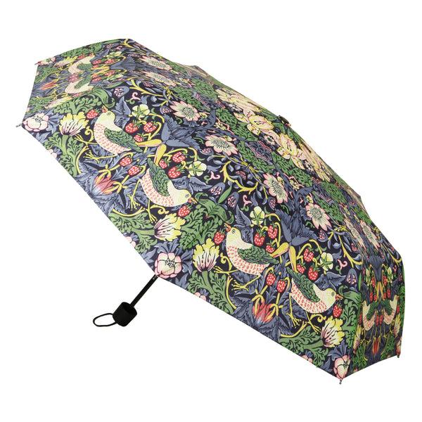 signare William Morris Strawberry Thief Blue - Art Folding Umbrella