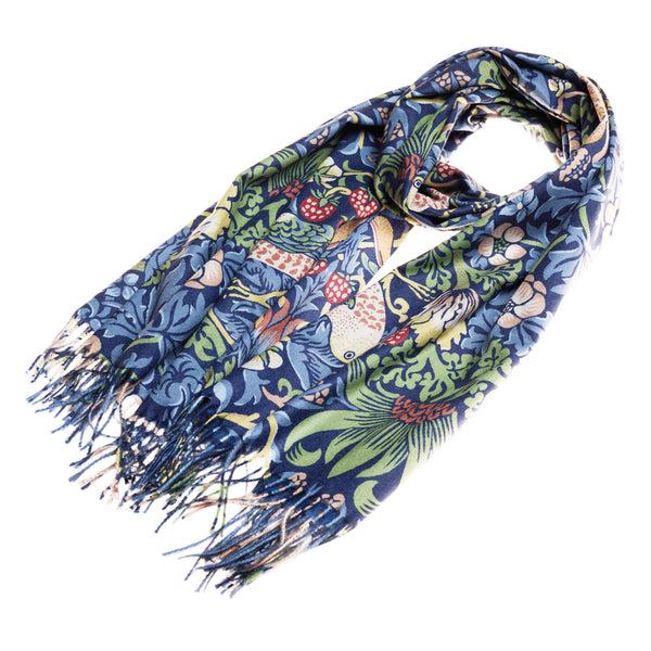 Signare William Morris Strawberry Thief Blue - Art Pashmina