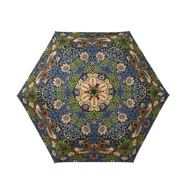 Signare William Morris Strawberry Thief Blue - Automatic Folding Umbrella