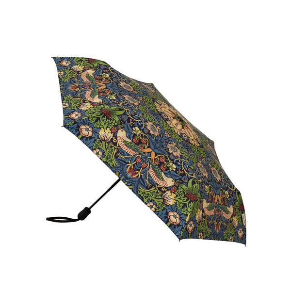 signare William Morris Strawberry Thief Blue - Automatic Folding Umbrella