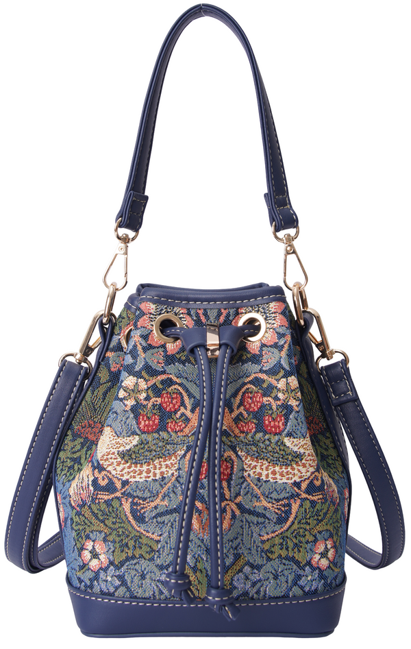 signare William Morris Strawberry Thief Blue - Bucket Bag