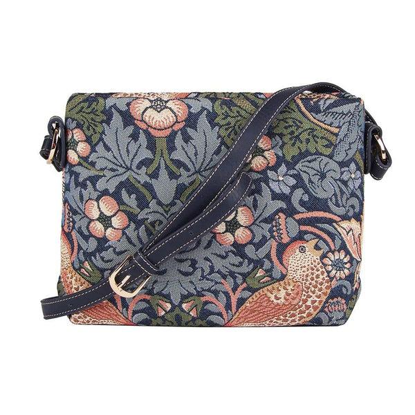 Signare William Morris Strawberry Thief Blue - Cross Body Bag
