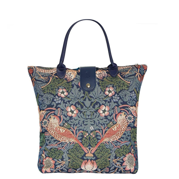 signare William Morris Strawberry Thief Blue - Folding Bag