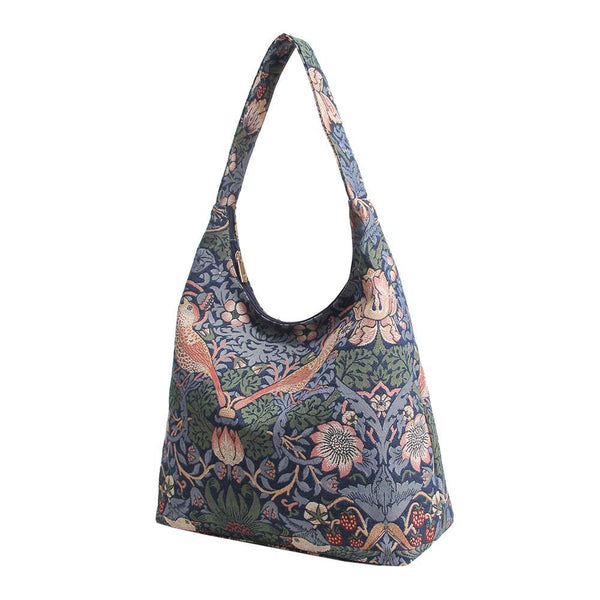 Signare William Morris Strawberry Thief Blue - Hobo Bag